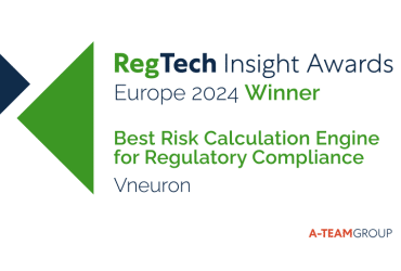 Vneuron wins the Best Risk Calculation Engine at the Regtech Insight Awards Europe